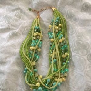 Gorgeous chunky green beaded necklace